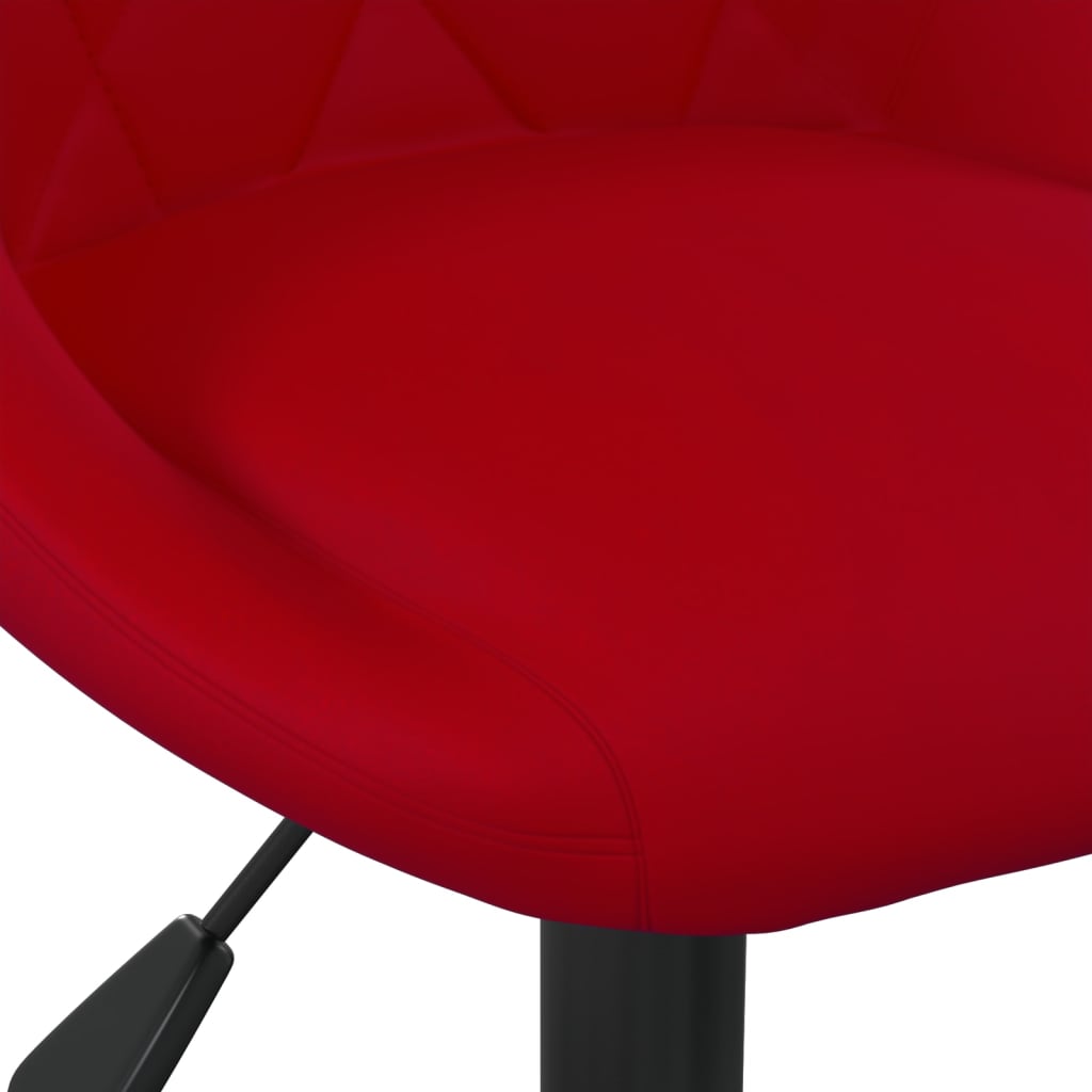 Chaise de bureau en velours rouge vin