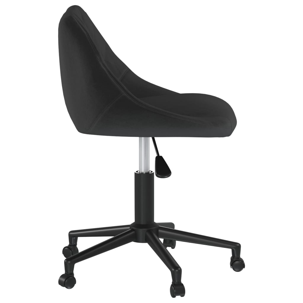 Chaise de salle à manger pivotante en velours noir