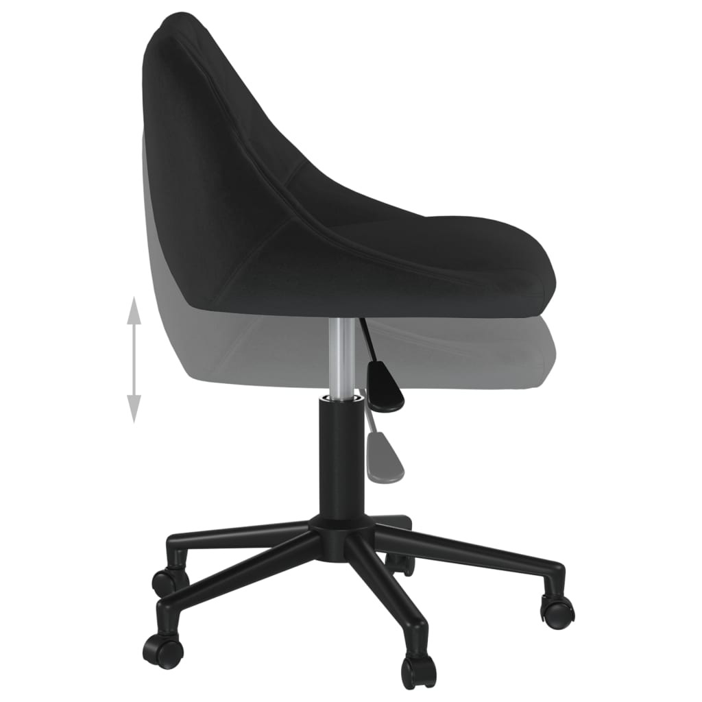 Chaise de salle à manger pivotante en velours noir
