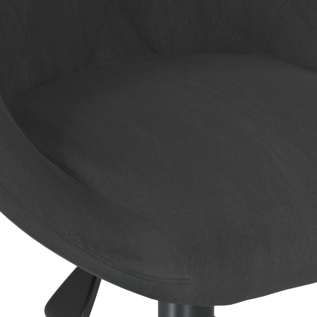 Chaise de salle à manger pivotante en velours noir