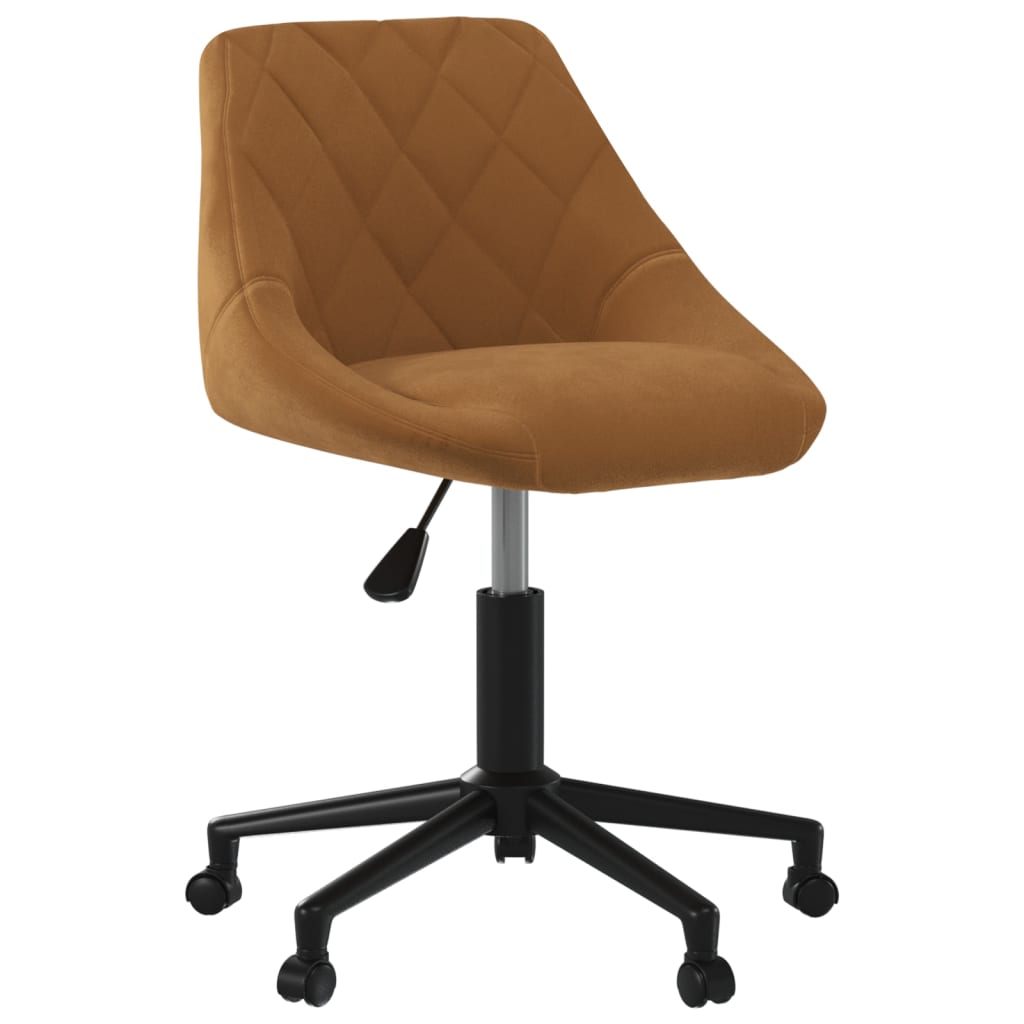 Chaise de salle à manger pivotante en velours marron