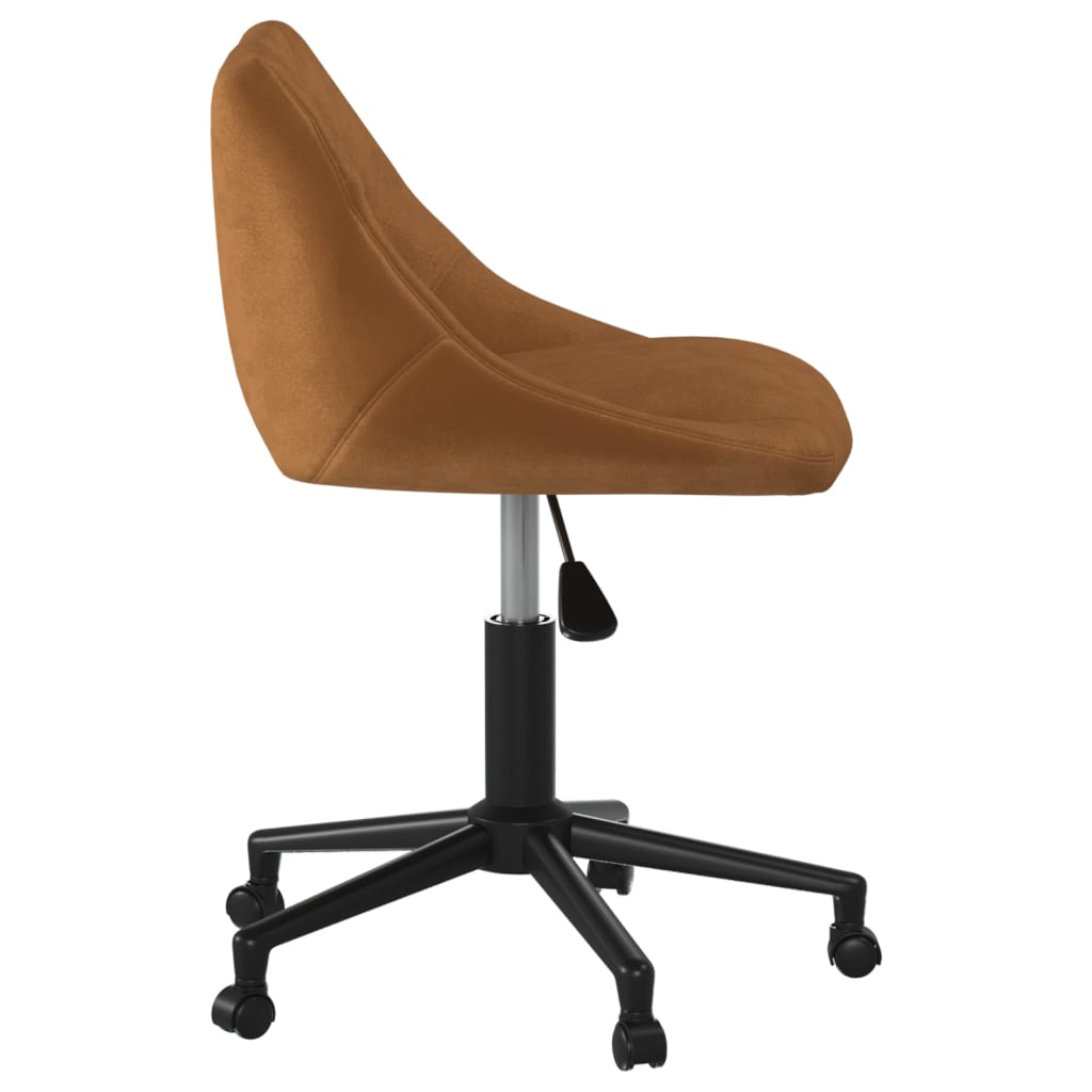 Chaise de salle à manger pivotante en velours marron
