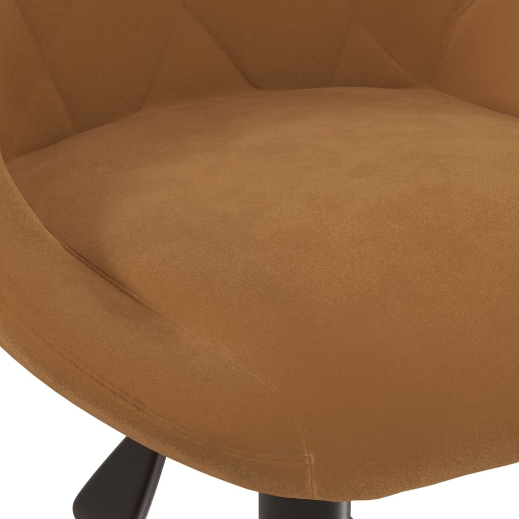 Chaise de salle à manger pivotante en velours marron