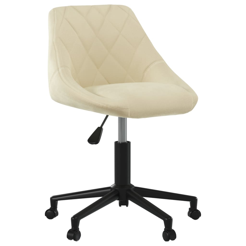 Chaise de salle à manger pivotante en velours crème