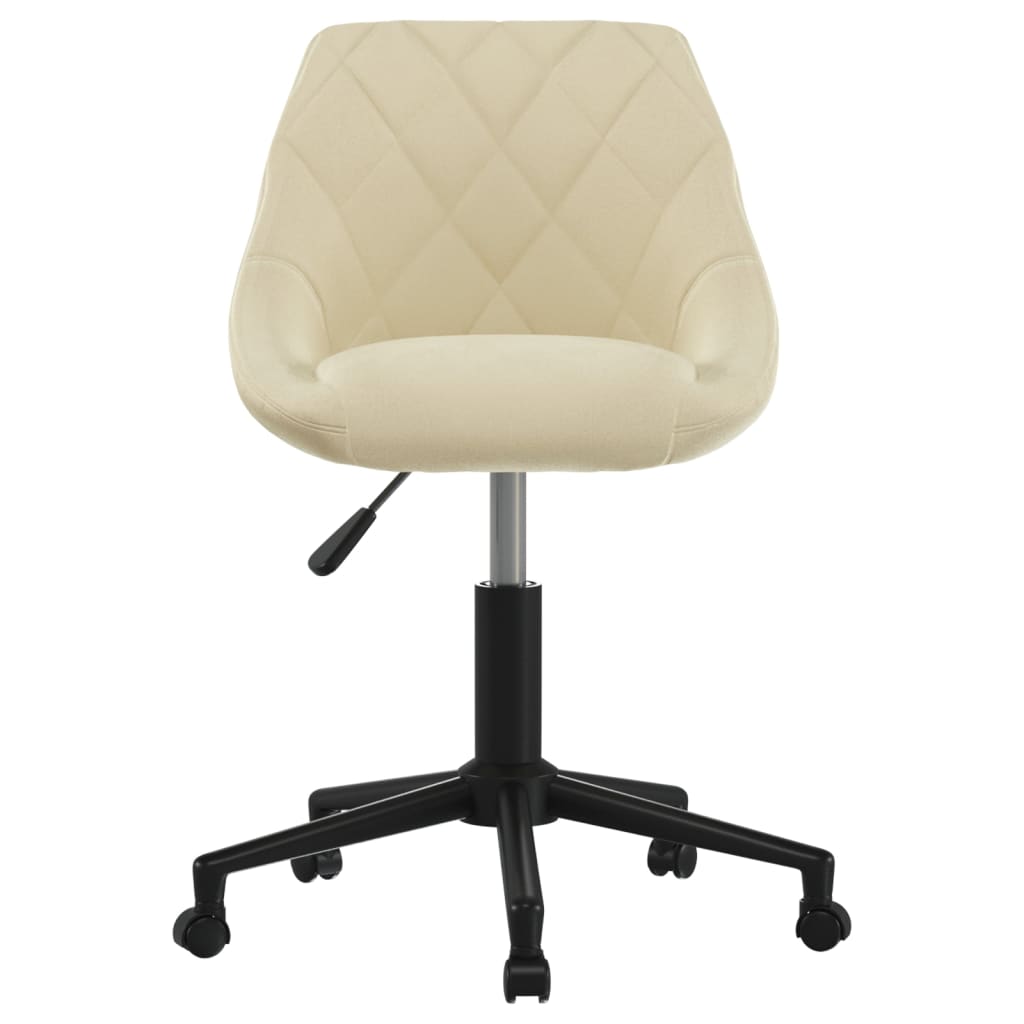 Chaise de salle à manger pivotante en velours crème