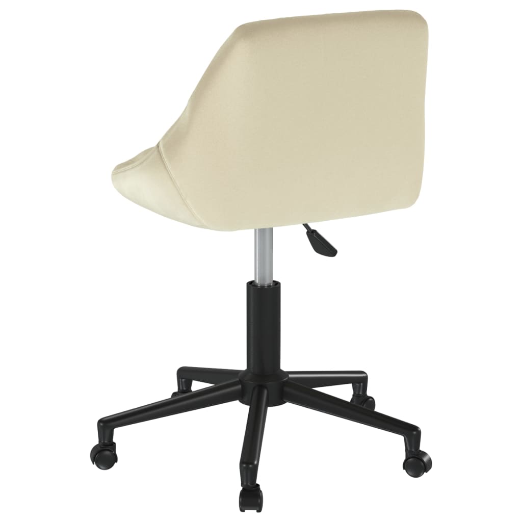 Chaise de salle à manger pivotante en velours crème