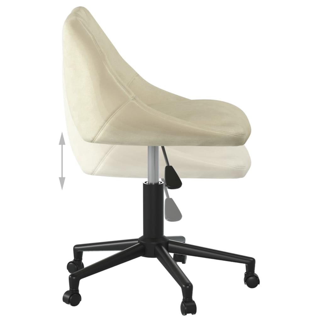 Chaise de salle à manger pivotante en velours crème