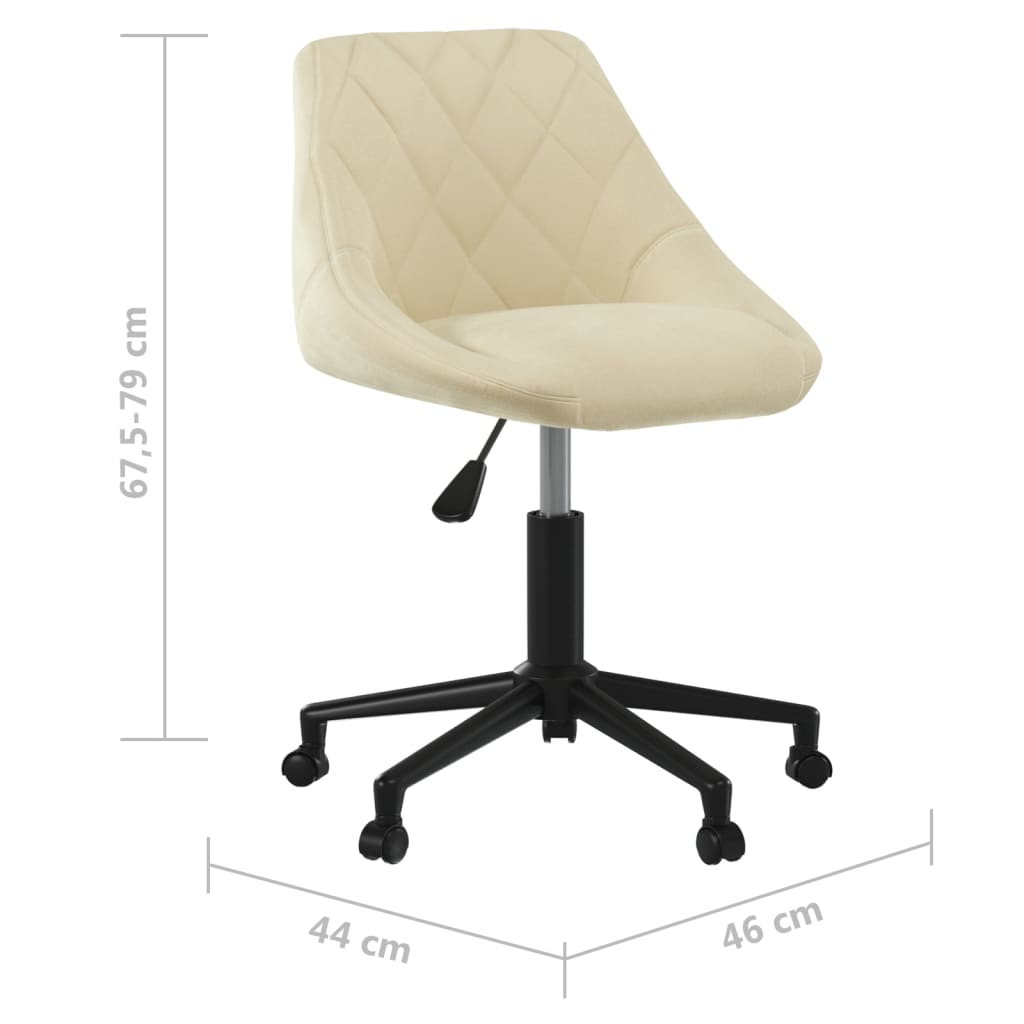 Chaise de salle à manger pivotante en velours crème