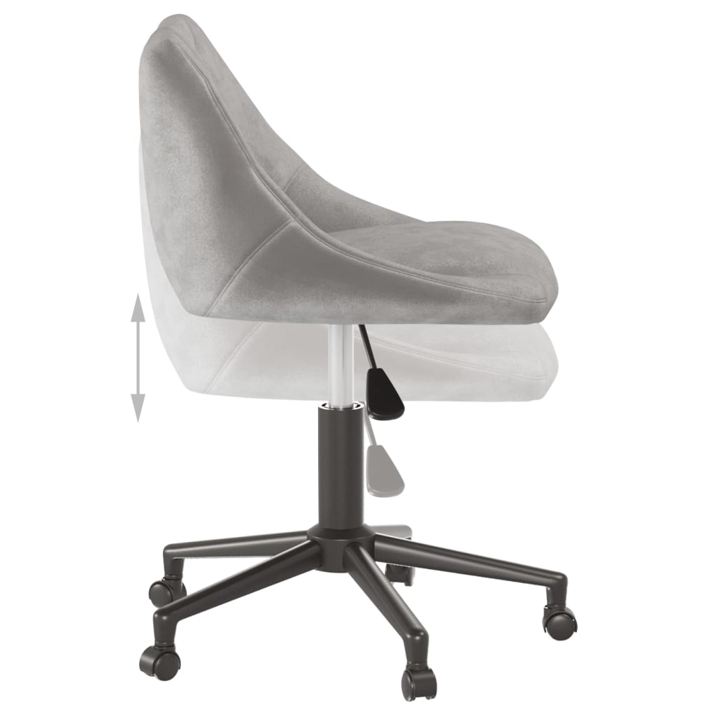 Dining Chair Swivel Light Grey Velvet