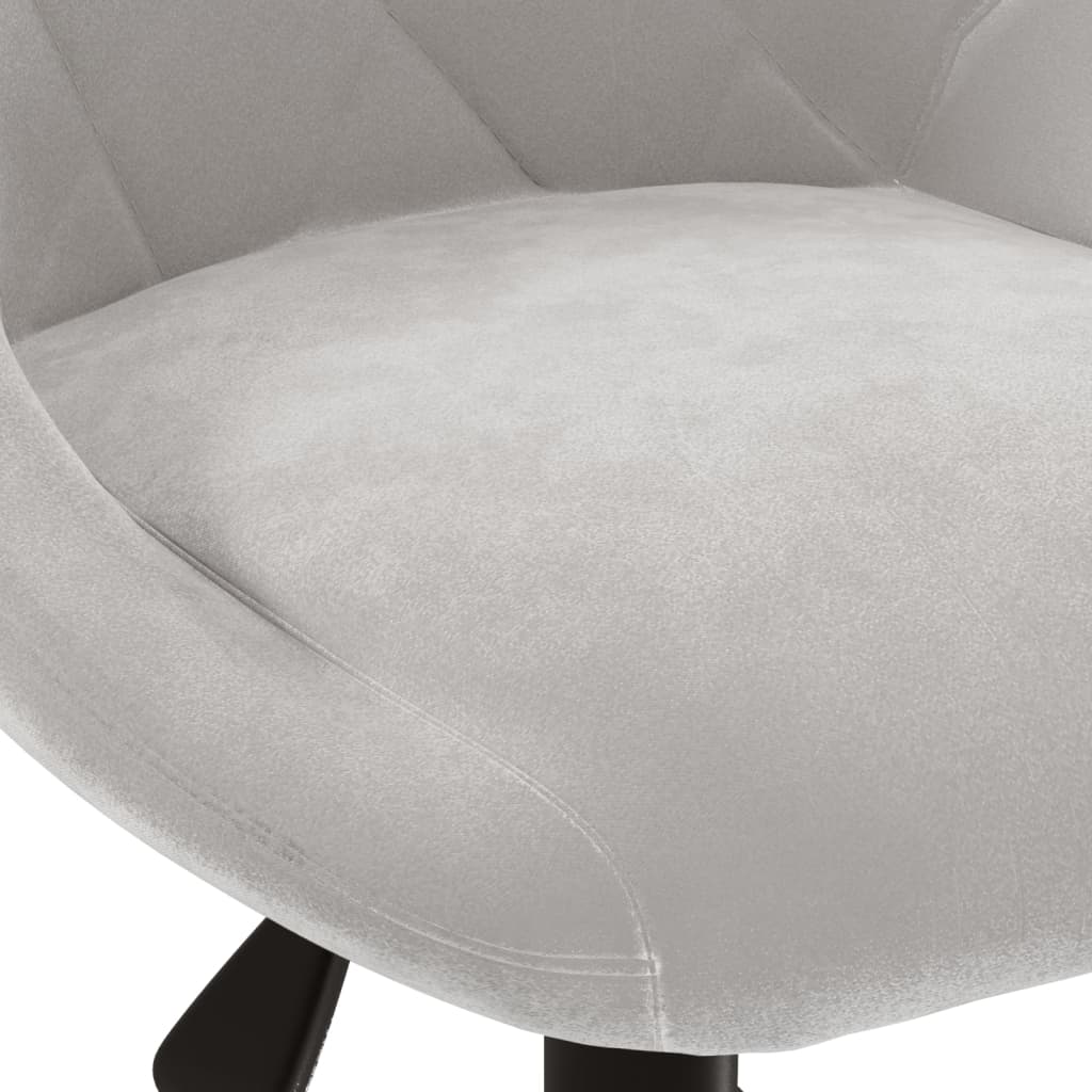 Dining Chair Swivel Light Grey Velvet