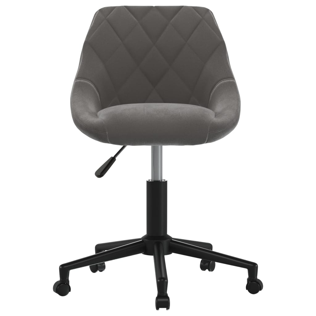 Dining Chair Swivel Dark Grey Velvet