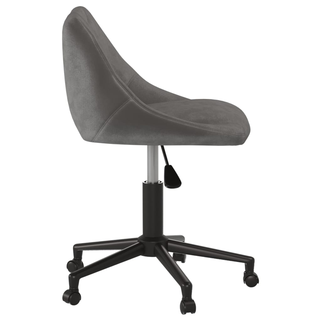 Chaise de salle à manger pivotante en velours gris foncé
