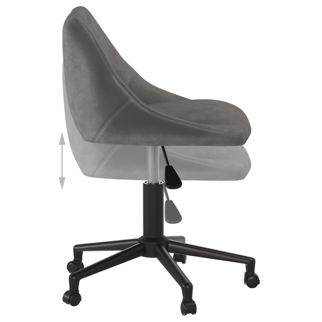 Dining Chair Swivel Dark Grey Velvet