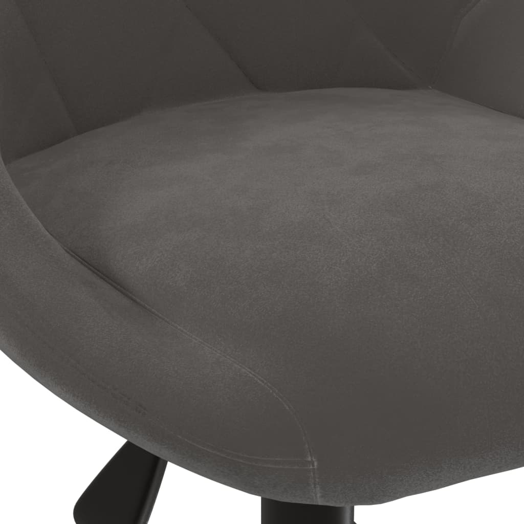 Chaise de salle à manger pivotante en velours gris foncé