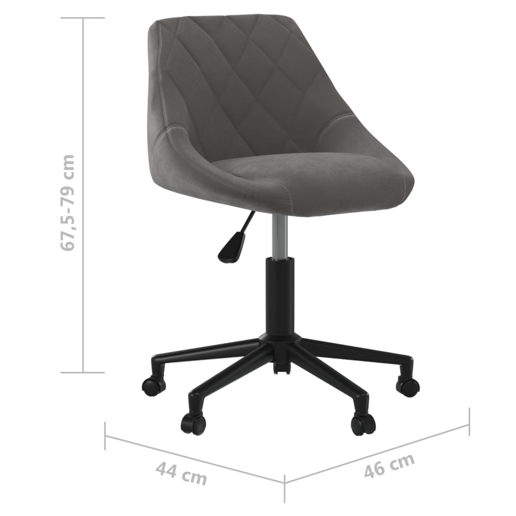 Dining Chair Swivel Dark Grey Velvet