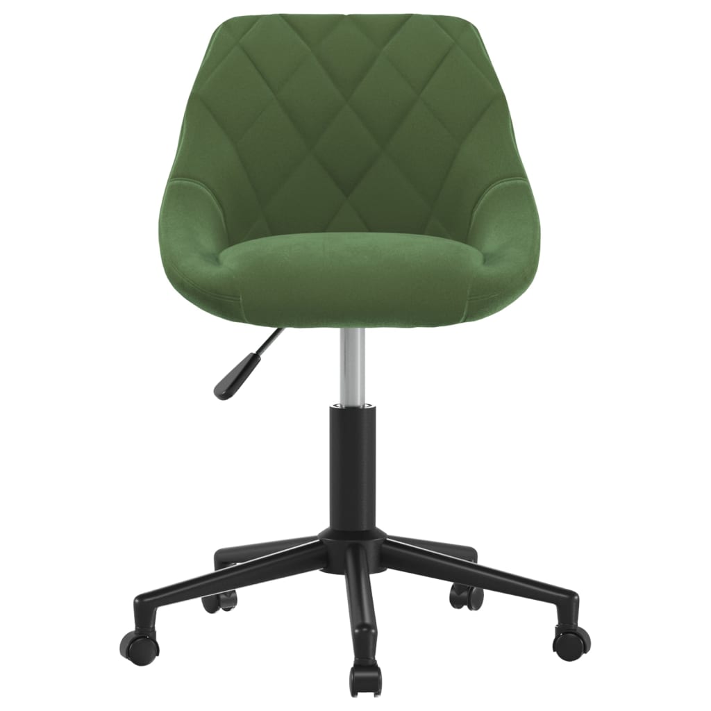Chaise de salle à manger pivotante en velours vert foncé