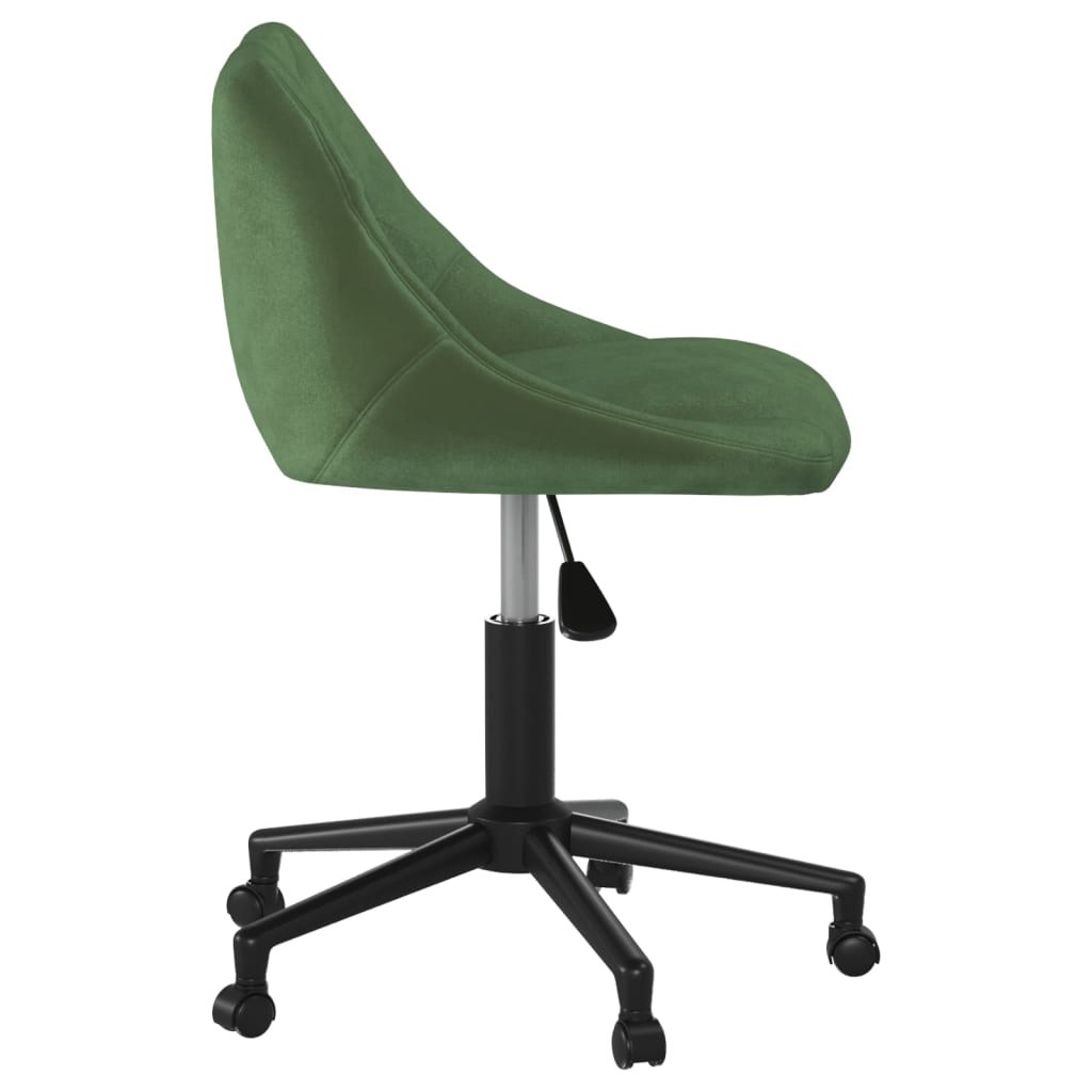 Chaise de salle à manger pivotante en velours vert foncé