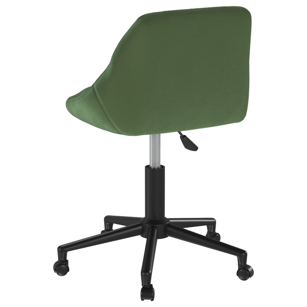 Chaise de salle à manger pivotante en velours vert foncé