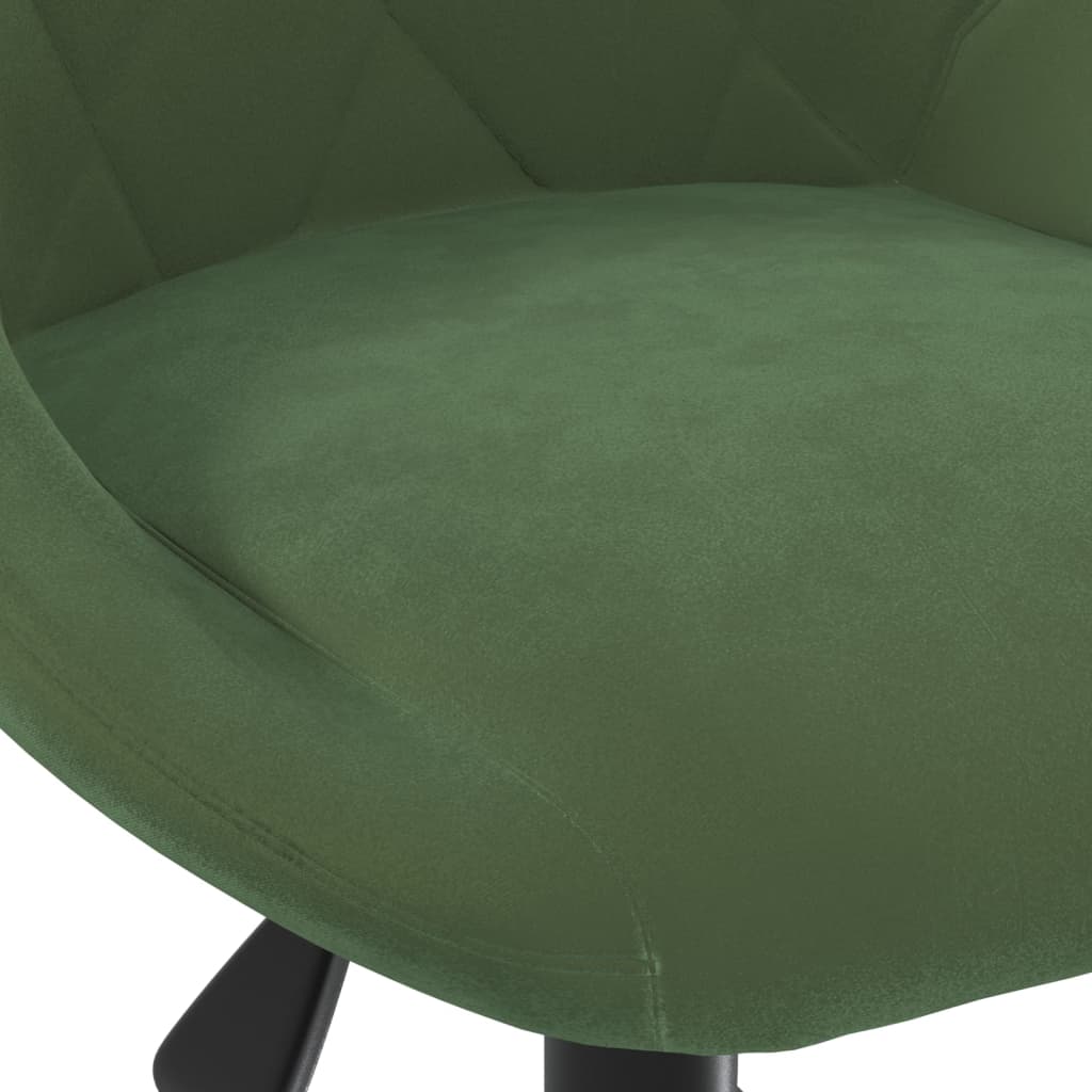 Chaise de salle à manger pivotante en velours vert foncé