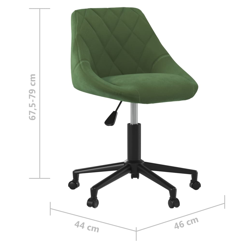 Chaise de salle à manger pivotante en velours vert foncé