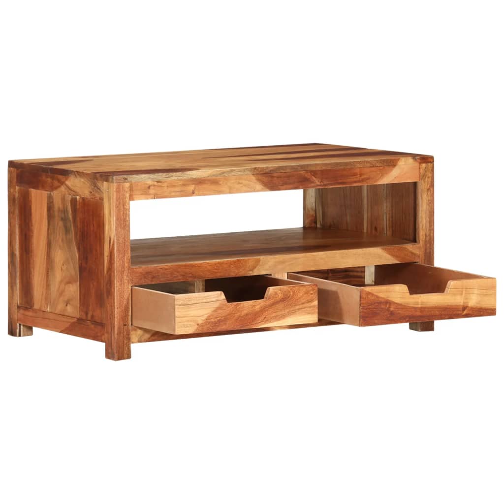 Table basse 84x49x40 cm en bois d'acacia massif