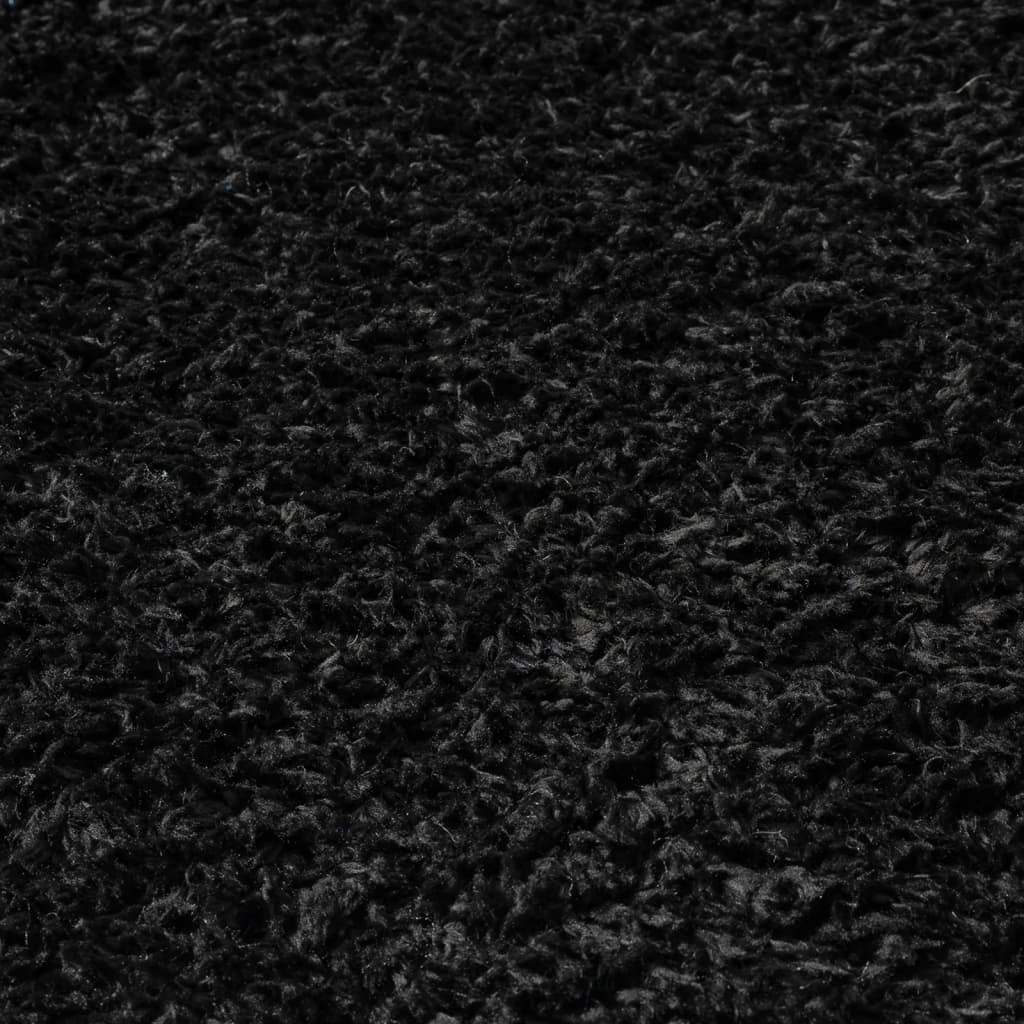 Shaggy-Teppich Hochflor Schwarz 80x150 cm 50 mm