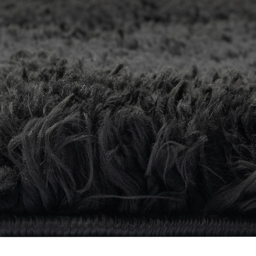 Shaggy-Teppich Hochflor Schwarz 80x150 cm 50 mm