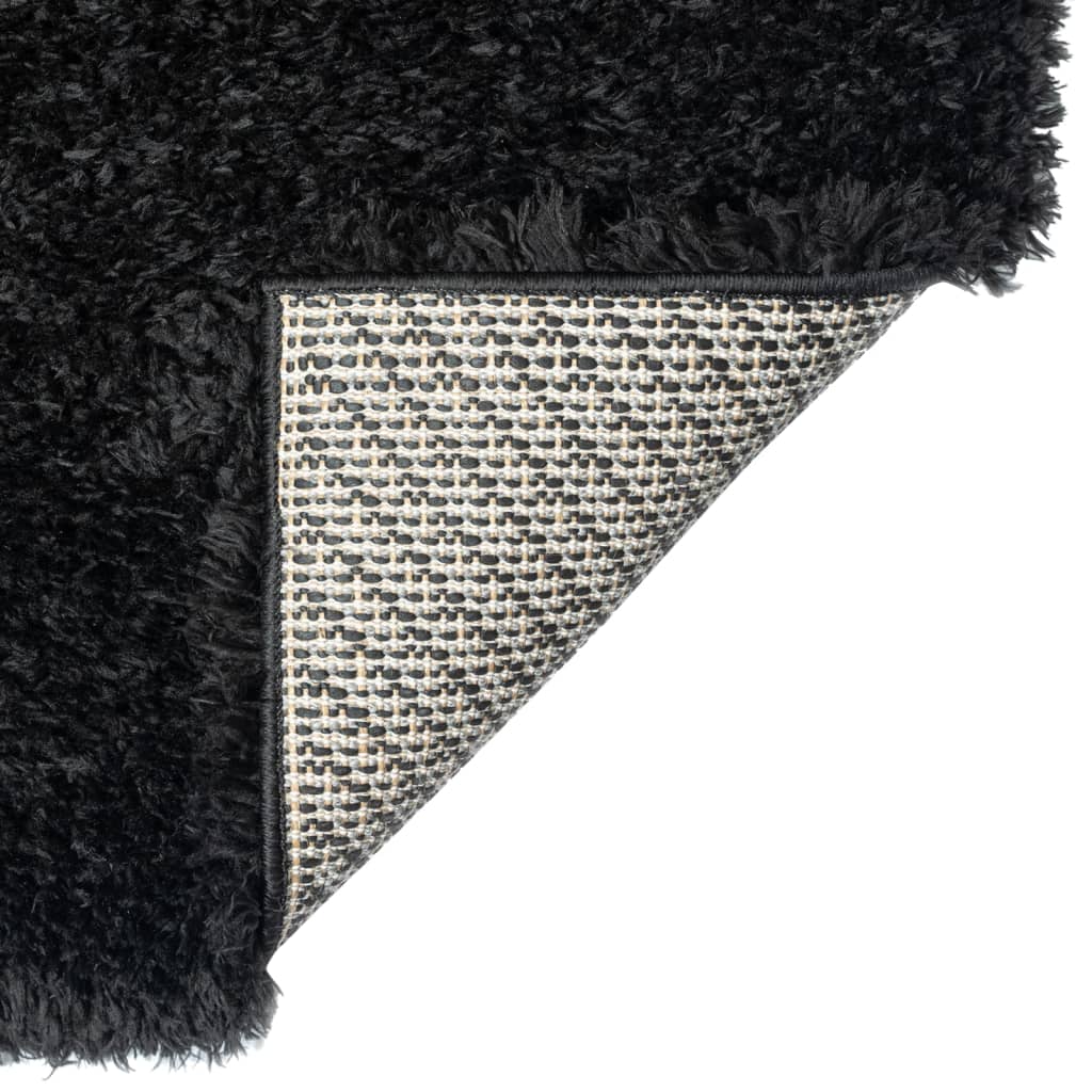 Shaggy-Teppich Hochflor Schwarz 140x200 cm 50 mm