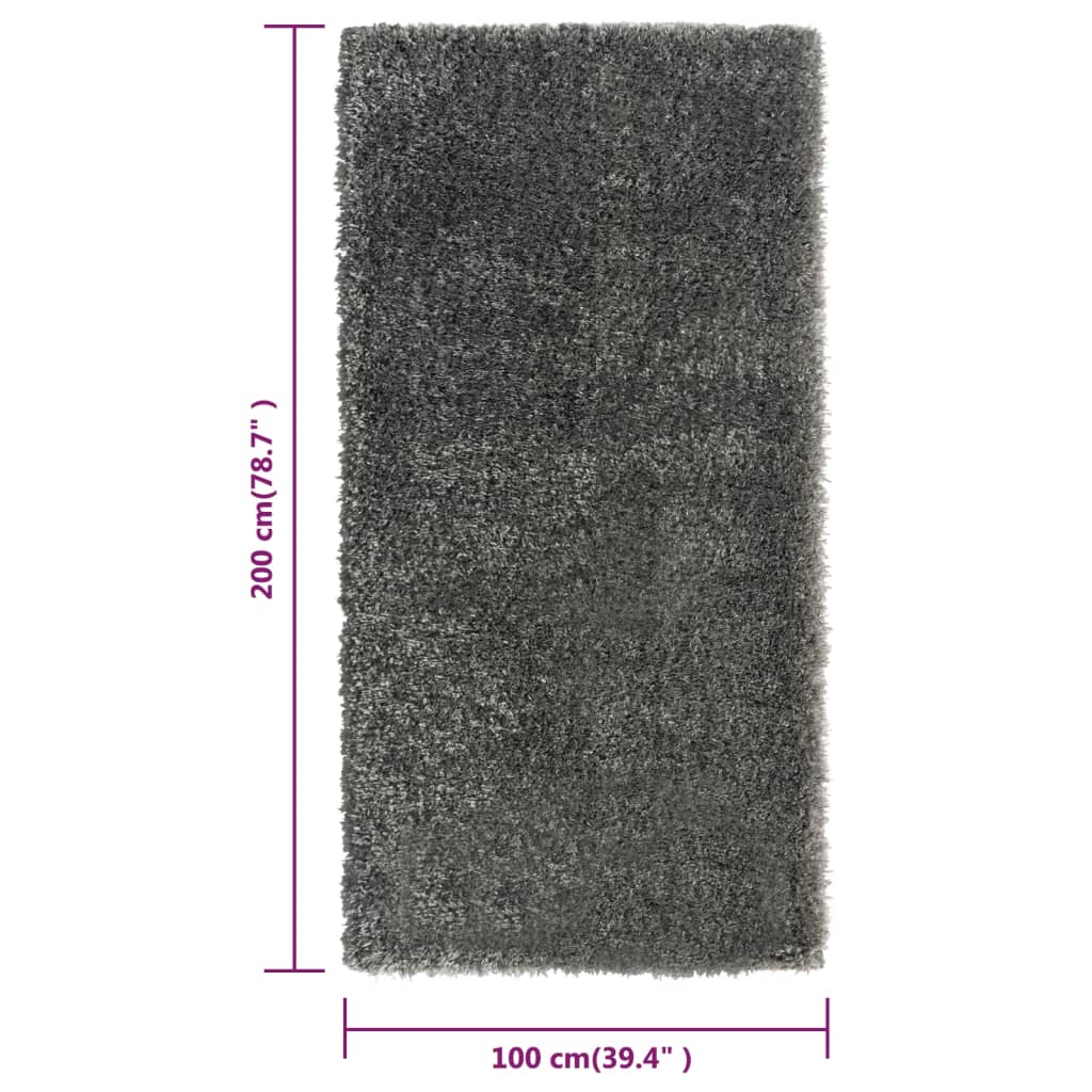 Shaggy-Teppich Hochflor Anthrazit 100x200 cm 50 mm