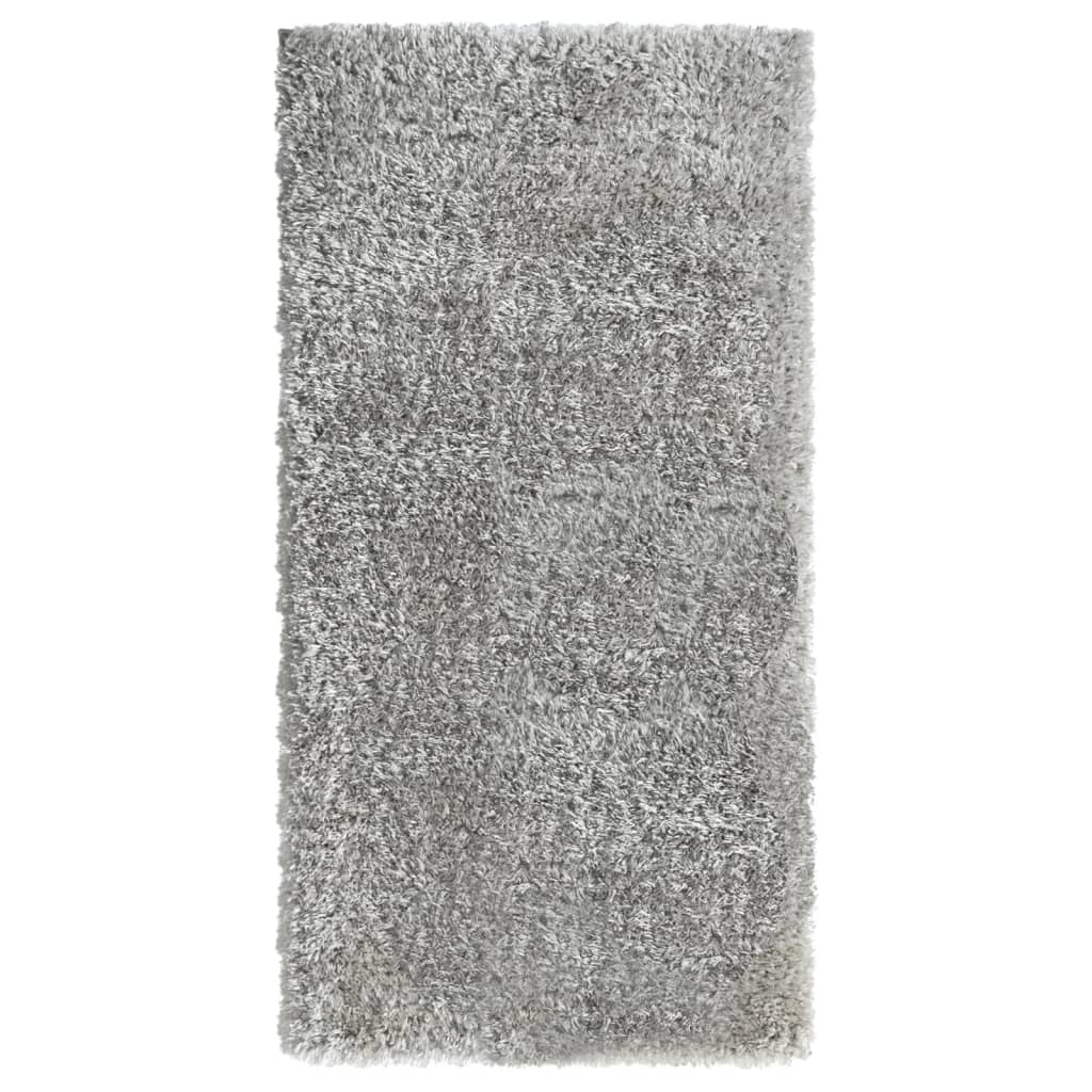 Shaggy-Teppich Hochflor Grau 100x200 cm 50 mm