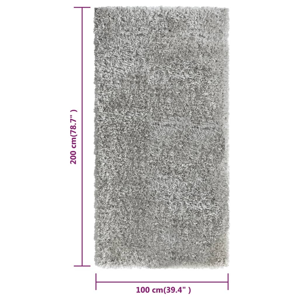 Shaggy-Teppich Hochflor Grau 100x200 cm 50 mm