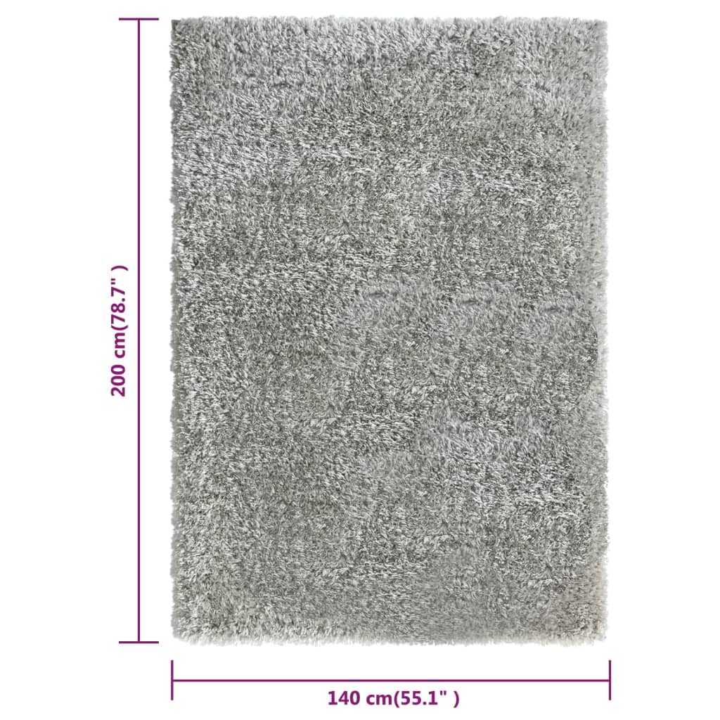 Shaggy-Teppich Hochflor Grau 140x200 cm 50 mm