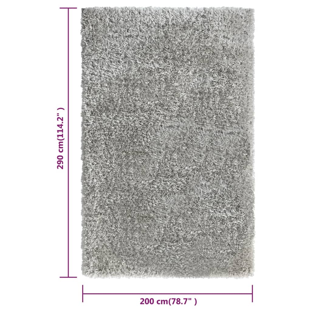 Shaggy-Teppich Hochflor Grau 200x290 cm 50 mm