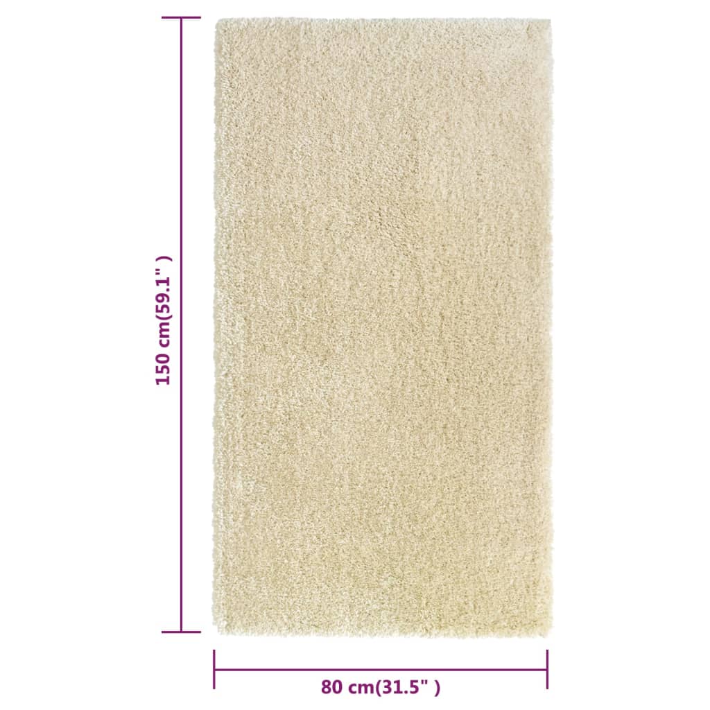 Shaggy-Teppich Hochflor Beige 80x150 cm 50 mm