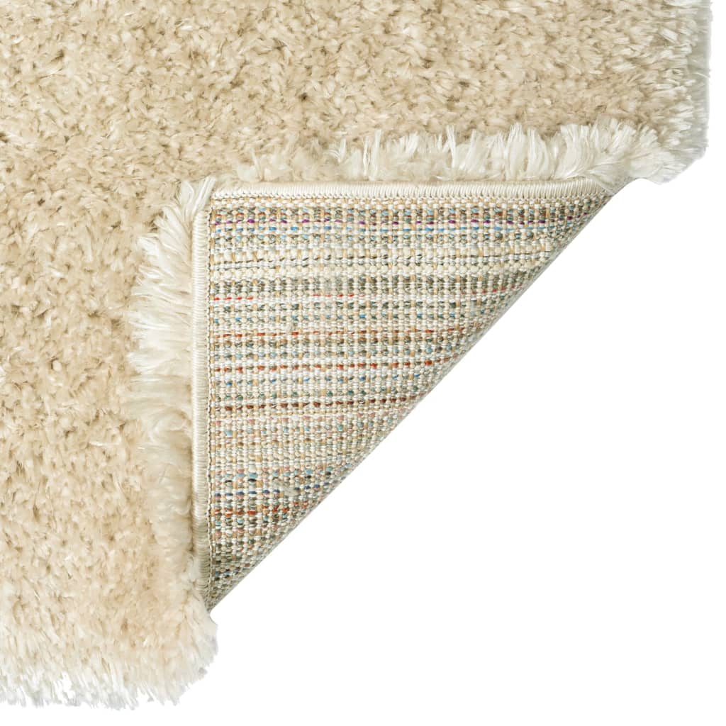 Shaggy-Teppich Hochflor Beige 100x200 cm 50 mm