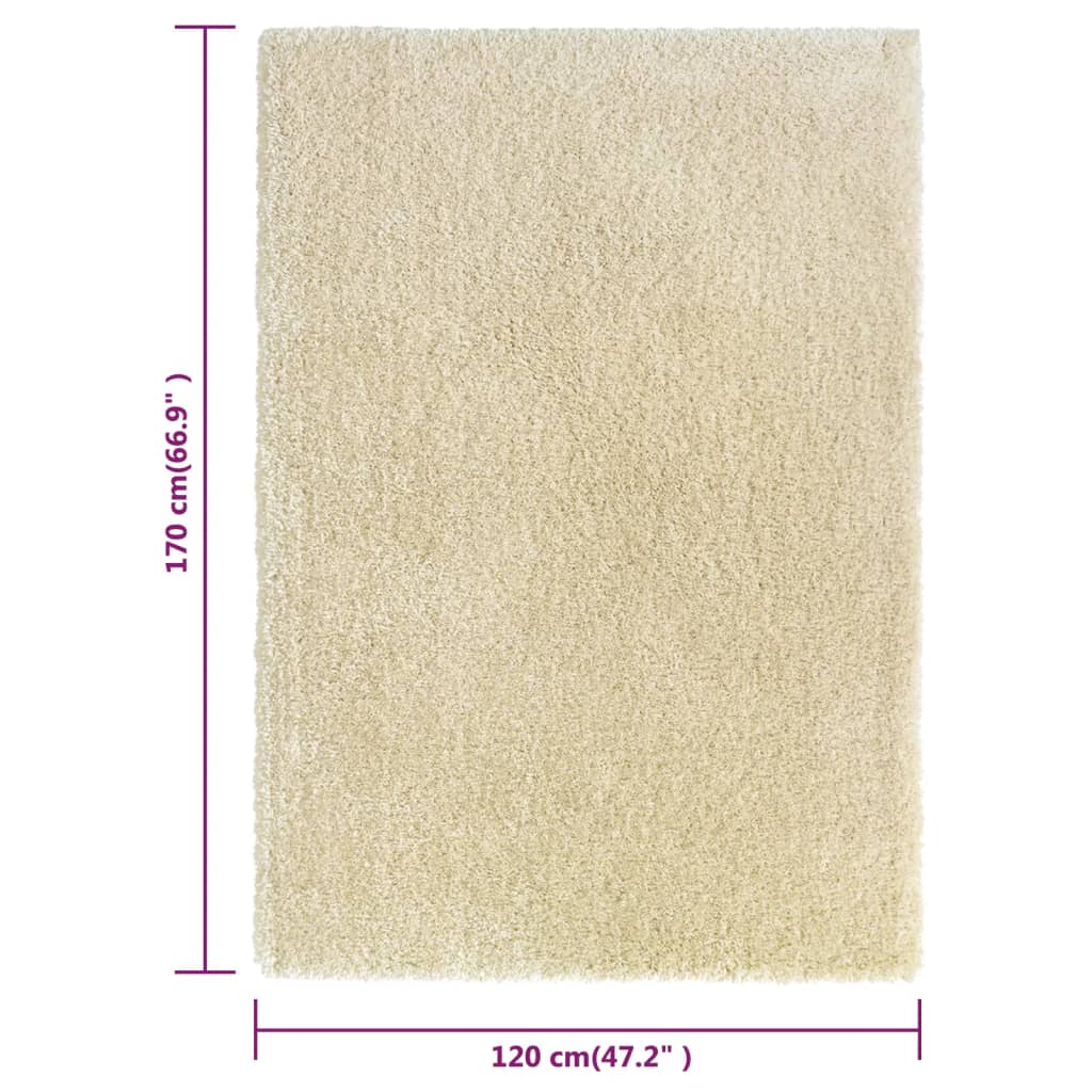 Shaggy-Teppich Hochflor Beige 120x170 cm 50 mm