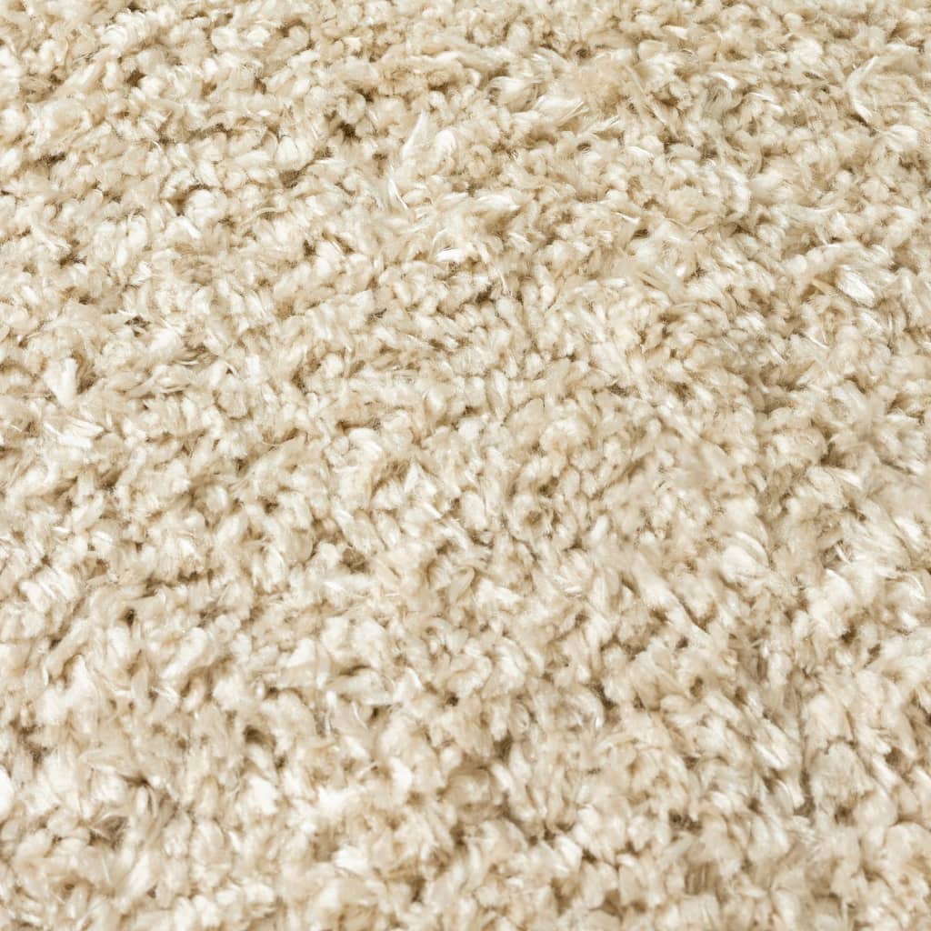 Shaggy-Teppich Hochflor Beige 140x200 cm 50 mm