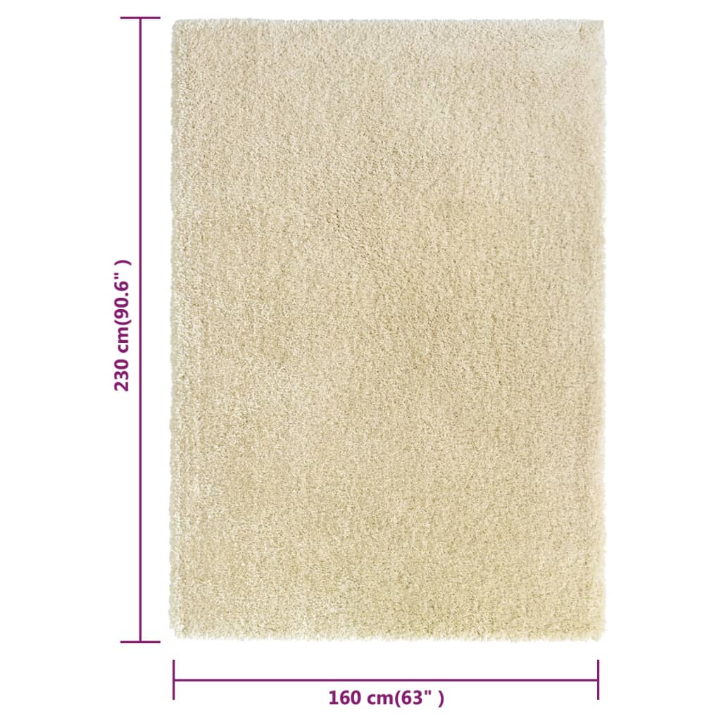 Shaggy-Teppich Hochflor Beige 160x230 cm 50 mm