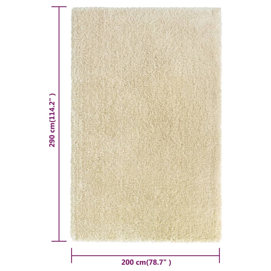 Shaggy-Teppich Hochflor Beige 200x290 cm 50 mm