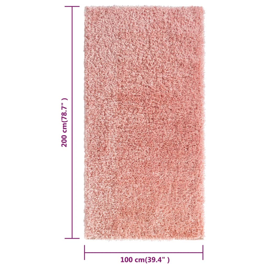 Shaggy-Teppich Hochflor Rosa 100x200 cm 50 mm