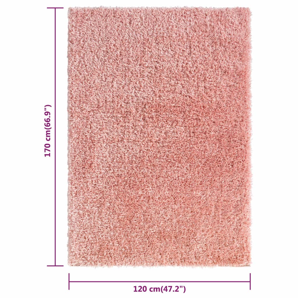 Shaggy-Teppich Hochflor Rosa 120x170 cm 50 mm