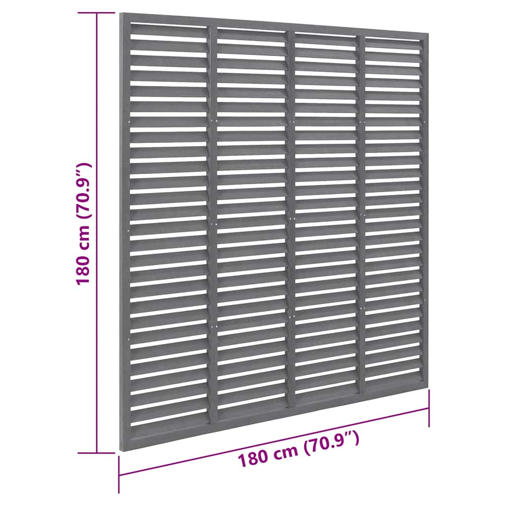 Lamellenzaun WPC 180x180 cm Grau