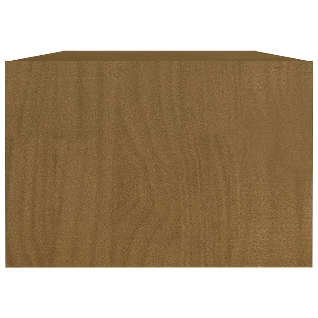 Table basse marron miel 110x50x34 cm en bois de pin massif