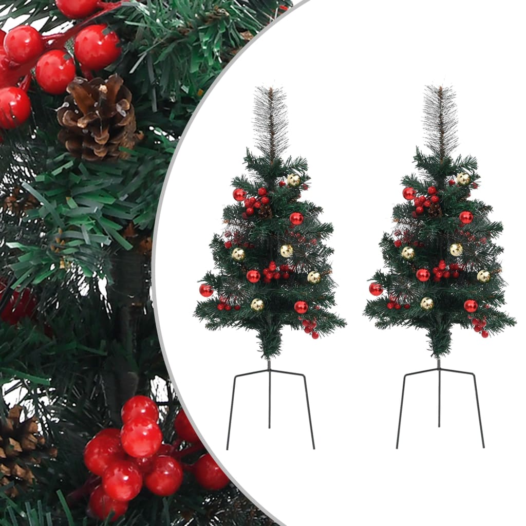 Sapins de Noël artificiels 2 pièces 76 cm PVC