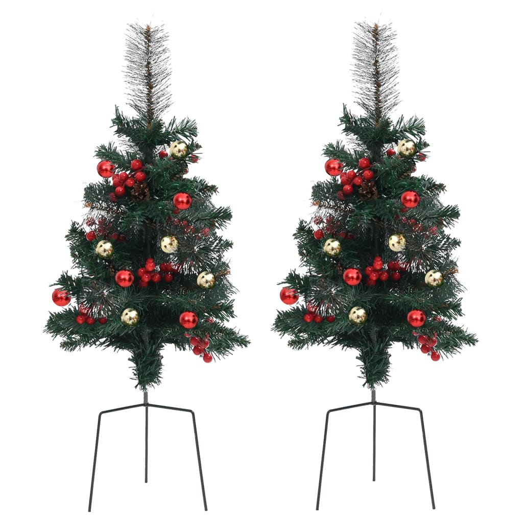 Sapins de Noël artificiels 2 pièces 76 cm PVC