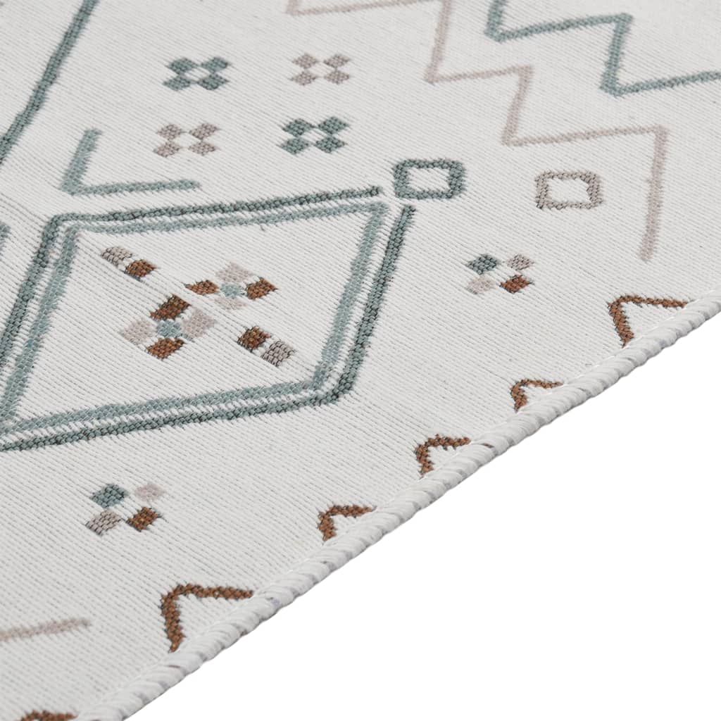 Teppich Beige und Blau 100x200 cm Baumwolle