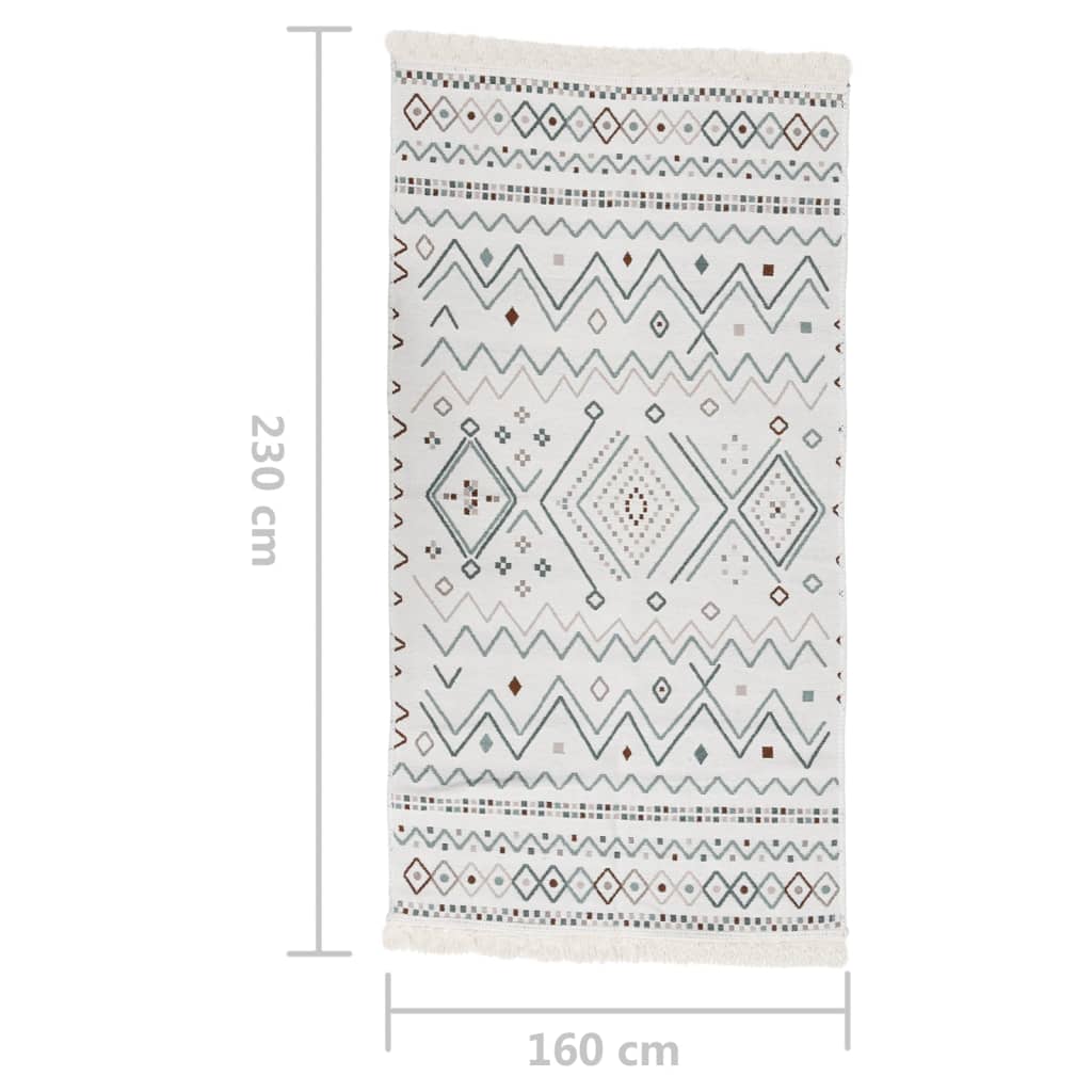 Teppich Beige und Blau 160x230 cm Baumwolle