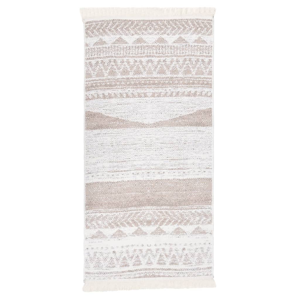 Teppich Beige 80x150 cm Baumwolle