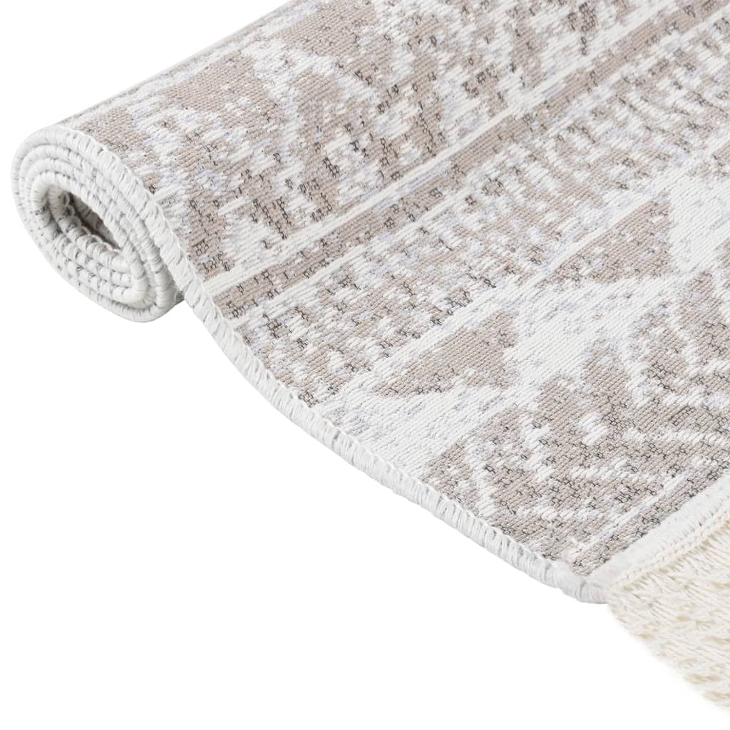 Teppich Beige 100x200 cm Baumwolle