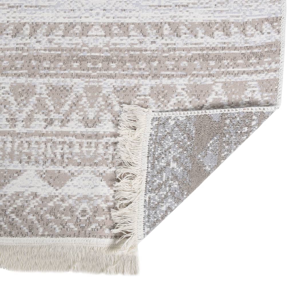 Teppich Beige 100x300 cm Baumwolle